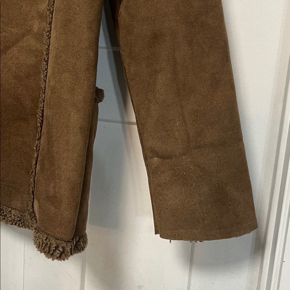 L.L. BEAN VINTAGE BROWN SHEARLING TEDDY MIDI LENGTH BUTTON FRONT COAT M - Picture 9 of 16